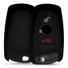 Husa Cheie Auto pentru BMW - 3 Butoane - Keyless Go, Silicon, Negru, 40218.01, Kwmobile