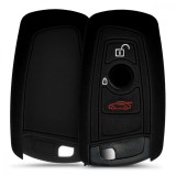 Husa Cheie Auto pentru BMW - 3 Butoane - Keyless Go, Silicon, Negru, 40218.01, Kwmobile