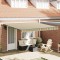 vidaXL Cortina Retractabilă Verde și galben 400 &times; 350 cm țesătură