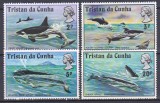 DB1 Tristan da Cunha 1975 Fauna Marina Balene 4 v. MNH