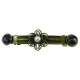 Cumpara ieftin Clama de par floricica bronz cu ametist si perla
