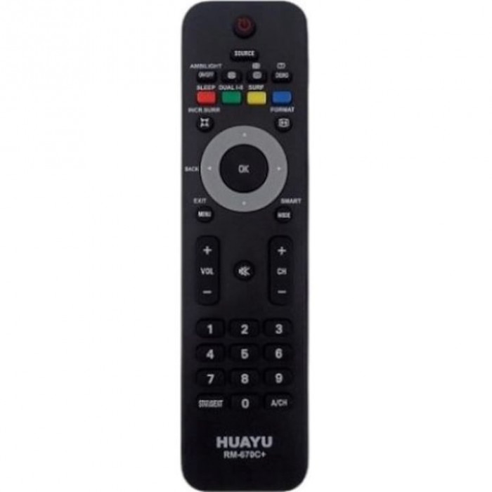 Telecomanda pentru TV Huayu Philips, Negru, RM-670C