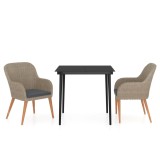 Cumpara ieftin Set mobilier de gradina cu perne, 3 piese, maro