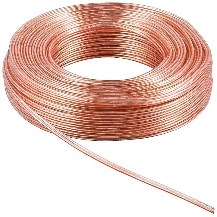 Rola cablu pentru boxe, 2 x 1.5 mm, lungime 10m, culoare rosu transparent