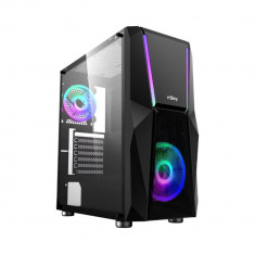 Sistem de gaming desktop PC Serioux SRX-59490885150246, AMD Ryzen 5 5500, 16GB DDR4, 500GB SSD, Radeon RX 6400, Fara OS, Negru