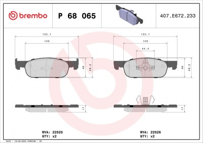 BREMBO P 68 065 PRIME LINE set placute frana,frana disc foto