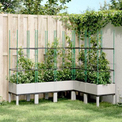 Jardiniera de gradina cu spalier, alb, 160x120x142,5 cm PP GartenMobel Dekor foto