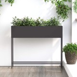 vidaXL Ghiveci ridicat pentru grădină Negru 100 x 26 x 82 cm Oțel