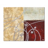 Tablou abstract pictat manual, Calatorie intraplanetara, 60x50cm ulei pe panza in relief efect 3D, gata de agatat pe perete