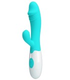 Vibrator Iepuras Snappy, 30 Moduri Vibratii, Silicon, Verde/Alb, 19 cm