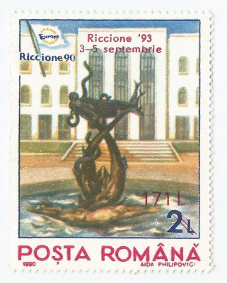 Romania, LP 1323/1991, Expozitia Filatelica, Riccione (supratipar), MNH foto