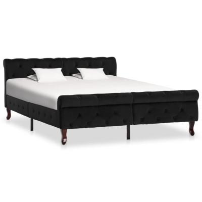 vidaXL Cadru de pat, negru, 140 x 200 cm, catifea foto