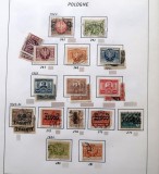 Polonia 1923&ndash;1924 &ndash; Lot 18 timbre clasice perioada hiperinflației, supratipăriri și valori mari