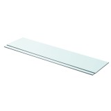 VidaXL Rafturi, 2 buc., 90 x 20 cm, panouri sticlă transparentă