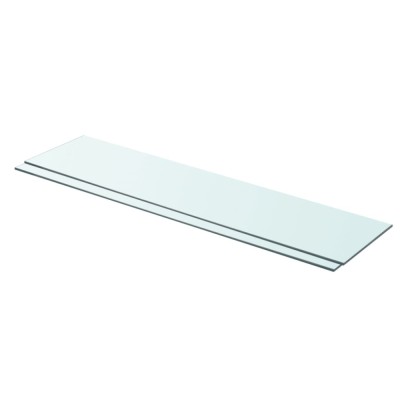 vidaXL Rafturi, 2 buc., 90 x 20 cm, panouri sticlă transparentă 3051579 foto