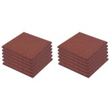 Cumpara ieftin Placi de protectie la cadere 12 buc. rosu 50x50x3 cm cauciuc