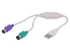 Adaptor USB la PS/2 Alb