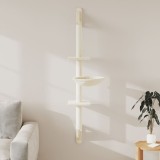 vidaXL Ansamblu pisici de perete cu st&acirc;lp de zg&acirc;riere, crem, 142,5 cm 172395
