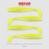 Shad Reiva Flat Minnow Galben-Sclipici 10cm 4buc/plic