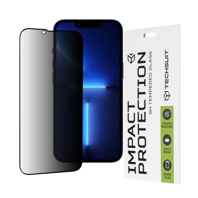 Techsuit - 111D Privacy Full&amp;nbsp;Glue - iPhone 13 Pro Max / iPhone 14 Plus - Black foto