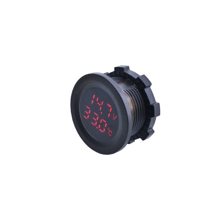 Voltmetru cu termometru 12-24V