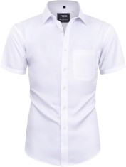 Camasa cu maneca scurta pentru barbati Flex, alb, L - OUTLET foto