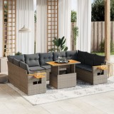 Cumpara ieftin Gossi set canapele de gradina cu perne, 11 piese, gri, poliratan