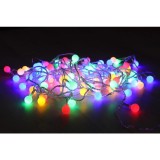 Instalatie sfere brad Craciun, 100 LED-uri multicolore, 7.92 m, controler, Oem