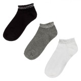 șosete Femei, Set 3 Perechi, Multicolor, Lurex Argintiu, Oem
