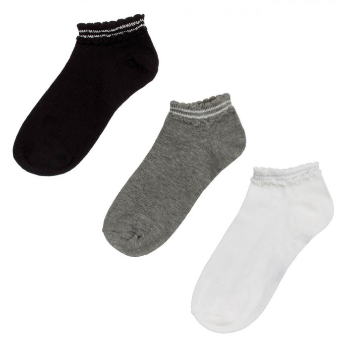 șosete Femei, Set 3 Perechi, Multicolor, Lurex Argintiu