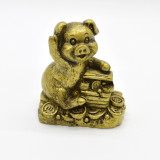 Statueta feng shui porc auriu din rasina 59cm model 3, Stonemania Bijou