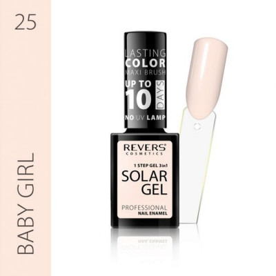 Lac de unghii Solar Gel, Revers, 12 ml, nude, nr 25, baby girl foto