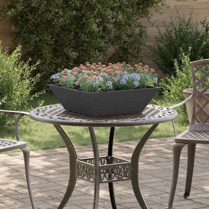 vidaXL Ghiveci de Grădină Negru 50 x 50 x 15 cm Oțel 873824