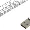 Mufă USB A PCB SMT 4 pini Orizontală USB 2.0