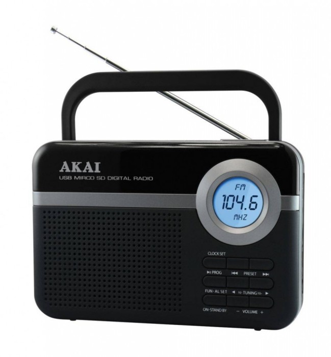 Radio portabil Akai PR006A-471U FM Negru Radio portabil Akai PR006A-471U FM Negru