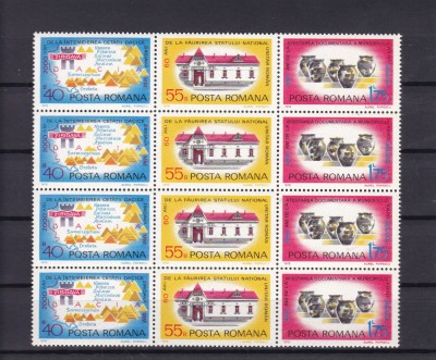 ROMANIA 1978 LP 969 a ANIVERSARI ARAD TRIPTIC IN BLOC DE 4 MNH foto