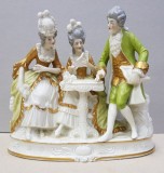 Lectura, 3 figurine din portelan, Capodimonte, Sec. XIX