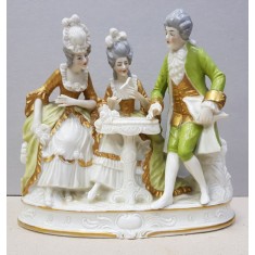 Lectura, 3 figurine din portelan, Capodimonte, Sec. XIX