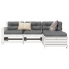 VidaXL Set canapea de grădină, 4 piese, alb, lemn masiv de pin 3250769