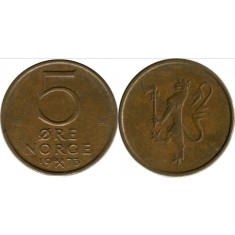 Norvegia 1973 - 5 ore, circulata