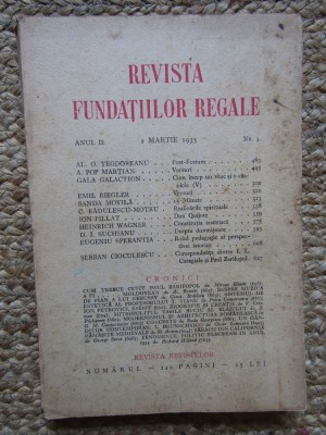 Revista Fundatiilor Regale - Anul II 1MARTIE 1935 Nr. 3 foto