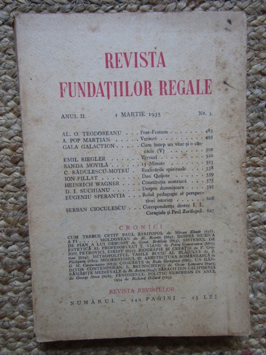 Revista Fundatiilor Regale - Anul II 1MARTIE 1935 Nr. 3
