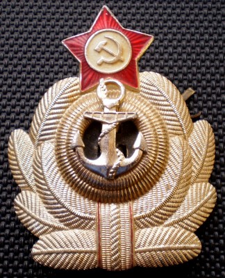 M.155 RUSIA URSS EMBLEMA COIFURA CUC CASCHETA SAPCA OFITER MARINA foto