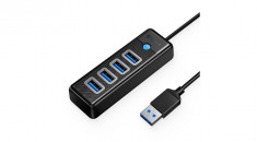 Orico Hub adaptor USB 4x USB 3.0, 5 Gbps, 0,15m (negru) foto