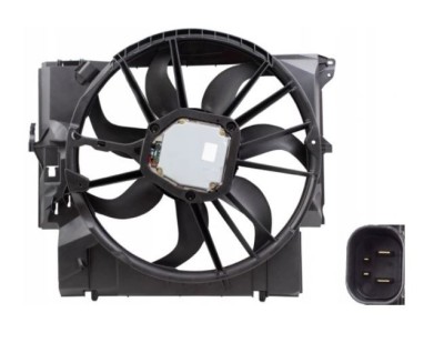 GMV radiator electroventilator BMW Seria 1 E87/E88/E81/E82, 2004-2011, 120d, motor 2.0 d, diesel, 600 W; 500 mm; 4 pini foto