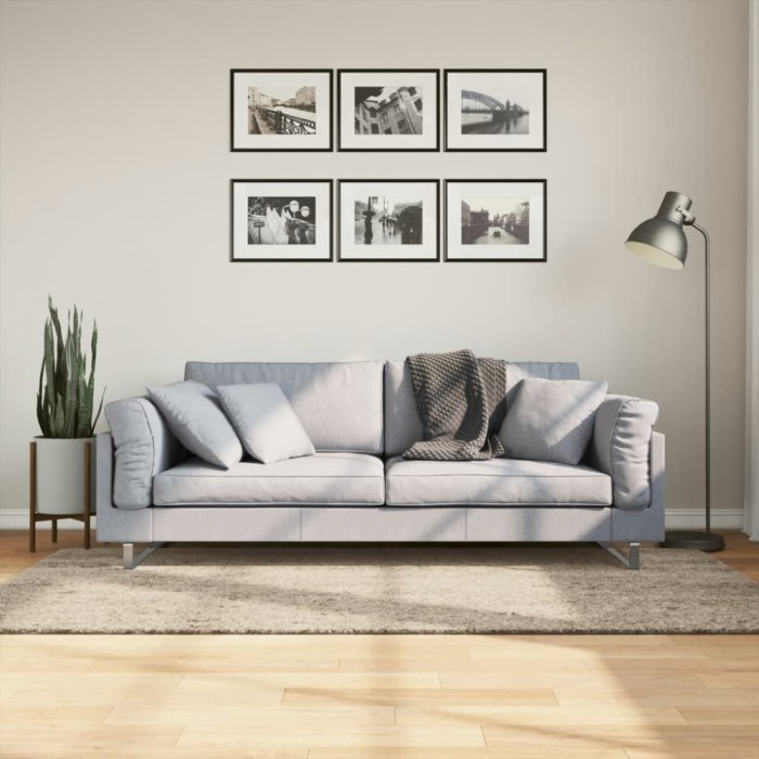 vidaXL Covor ISTAN, cu fire &icirc;nalte, aspect lucios, bej, 100x200 cm