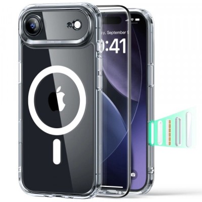 Husa MagSafe pentru Apple iPhone 17 Air, ESR, Classic Hybrid with Screen Protector, Transparenta foto