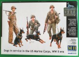 Kit DOGS IN SERVICE IN THE US MARINE CORPS MB MB35155 Scara 1/35 DIORAMA MACHETA FIGURINE ASAMBLARE HOBBY WWII SOLDAȚI GERMANI AMERICANI RUȘI, 1:32