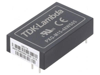 Convertor DC/DC 15W 18-75V la 5V 3A THT PXG-M15-48WS05 foto