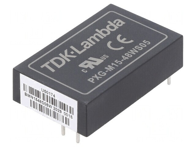 Convertor DC/DC 15W 18-75V la 5V 3A THT PXG-M15-48WS05